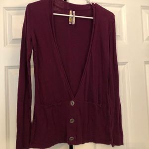 Purple cardigan